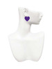 Acrylic 1" Purple Heart Clip On Earrings