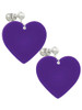 Acrylic 1" Purple Heart Clip On Earrings