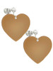 Acrylic 1" Gold Tone Heart Clip On Earrings