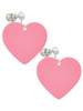 Acrylic 1" Pink Heart Clip On Earrings