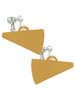 Acrylic 1.25" Gold Tone Megaphone Clip On Earrings