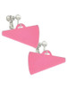 Acrylic 1.25" Hot Pink Megaphone Clip On Earrings