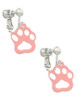 Acrylic Small Paw Light Pink Clip On Earrings