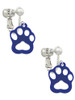 Acrylic Small Paw Navy Blue Clip On Earrings