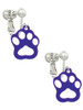 Acrylic Small Paw Purple Clip On Earrings
