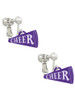 Acrylic 3/4" Purple Cheer Megaphone Clip On Earrings