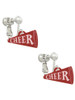 Acrylic 3/4" Maroon Cheer Megaphone Clip On Earrings