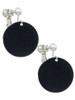 Acrylic 7/8" Disc Black Clip On Earrings