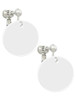 Acrylic 7/8" Disc Imitation Pearl Clip On Earrings