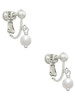6mm Glass Imitation Pearl Bead Drop Clip On Earrings