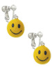Resin Large 3-D Happy Face Clip On Earrings