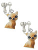 Resin Siamese Cat Clip On Earrings