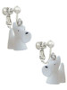 Resin White Scottie Dog Clip On Earrings