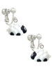 Resin White Lamb Clip On Earrings