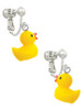 Resin Yellow Ducky Clip On Earrings