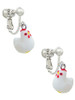 Resin White Chicken Clip On Earrings