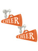 Acrylic 1.25" Orange Cheer Megaphone Clip On Earrings