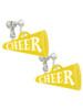 Acrylic 1.25" Yellow Cheer Megaphone Clip On Earrings