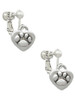 Mini Heart with Paw Clip On Earrings