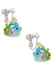 Resin Blowfish Clip On Earrings
