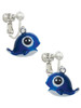 Resin Blue Baby Whale Clip On Earrings