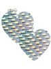 Acrylic Large Hologram Heart Clip On Earrings