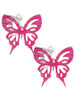 Acrylic Medium Cut Out Butterfly Magenta Clip On Earrings