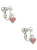 Mini Two Sided Pink Heart Clip On Earrings