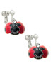 Resin Red & Black Ladybug Sweetie Clip On Earrings