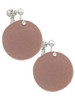 Acrylic 1 1/8" Disc Rose Gold Tone Clip On Earrings