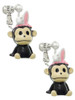 Resin Monkey with Bunny Ears Clip On Earrings