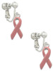 Pink Ribbon Clip On Earrings
