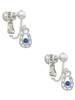Mini Horseshoe with Blue Crystal Clip On Earrings