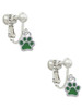 Mini Translucent Green Paw Clip On Earrings