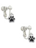 Mini Translucent Black Paw Clip On Earrings