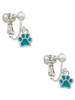 Mini Translucent Teal Paw Clip On Earrings