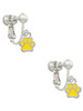 Mini Translucent Yellow Paw Clip On Earrings