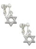 Star Of David Clip On Earrings