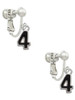 Black Number - 4 Clip On Earrings
