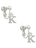 Small Greek Letter - Kappa - Clip On Earrings