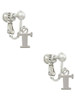 Small Greek Letter - Tau - Clip On Earrings