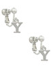 Small Greek Letter - Upsilon - Clip On Earrings
