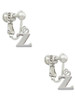 Small Greek Letter - Zeta - Clip On Earrings