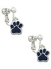 Small Navy Blue Paw Clip On Earrings