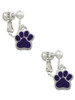 Small Purple Paw Clip On Earrings