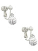 Mini Enamel Volleyball Clip On Earrings