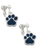 Large Navy Blue Paw Clip On Earrings