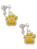 Large Yellow Paw Clip On Earrings