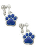 Large Royal Blue Paw Clip On Earrings