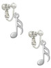 Sixteenth Note Clip On Earrings